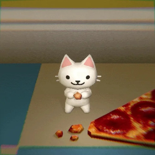 KOT enjoying pizza